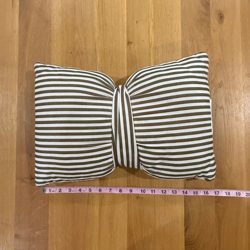 Gold stripe Bow Accent‎ Pillow Coquette Girly boho nursery accent designer inspo